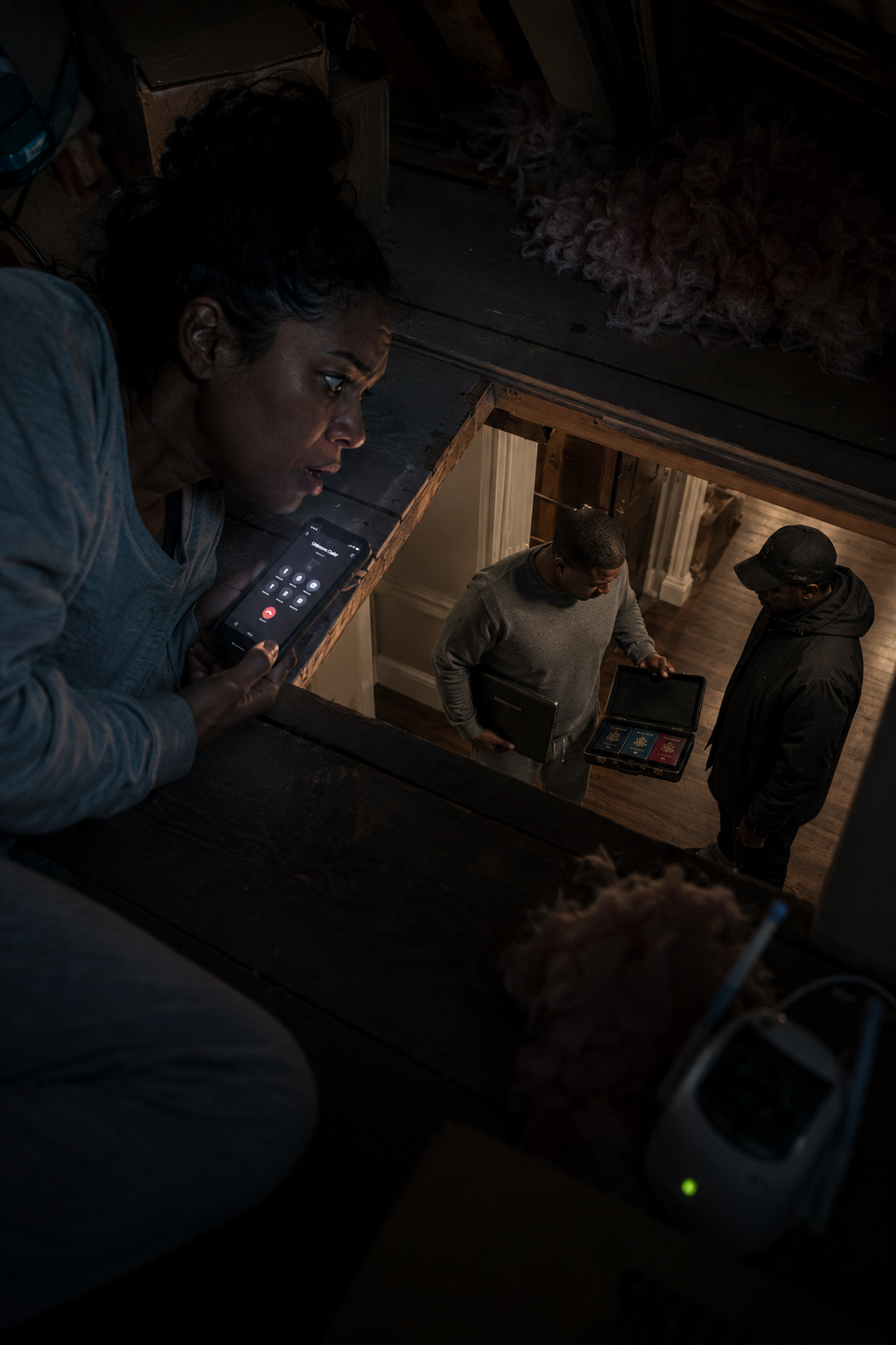 AT 12:08 A.M., MY SISTER WHISPERED THREE SENTENCES THAT MADE ME QUESTION EVERYTHING INSIDE MY OWN HOUSE:  “TURN OFF THE LIGHTS. GO TO THE ATTIC. DON’T TELL CALEB.”