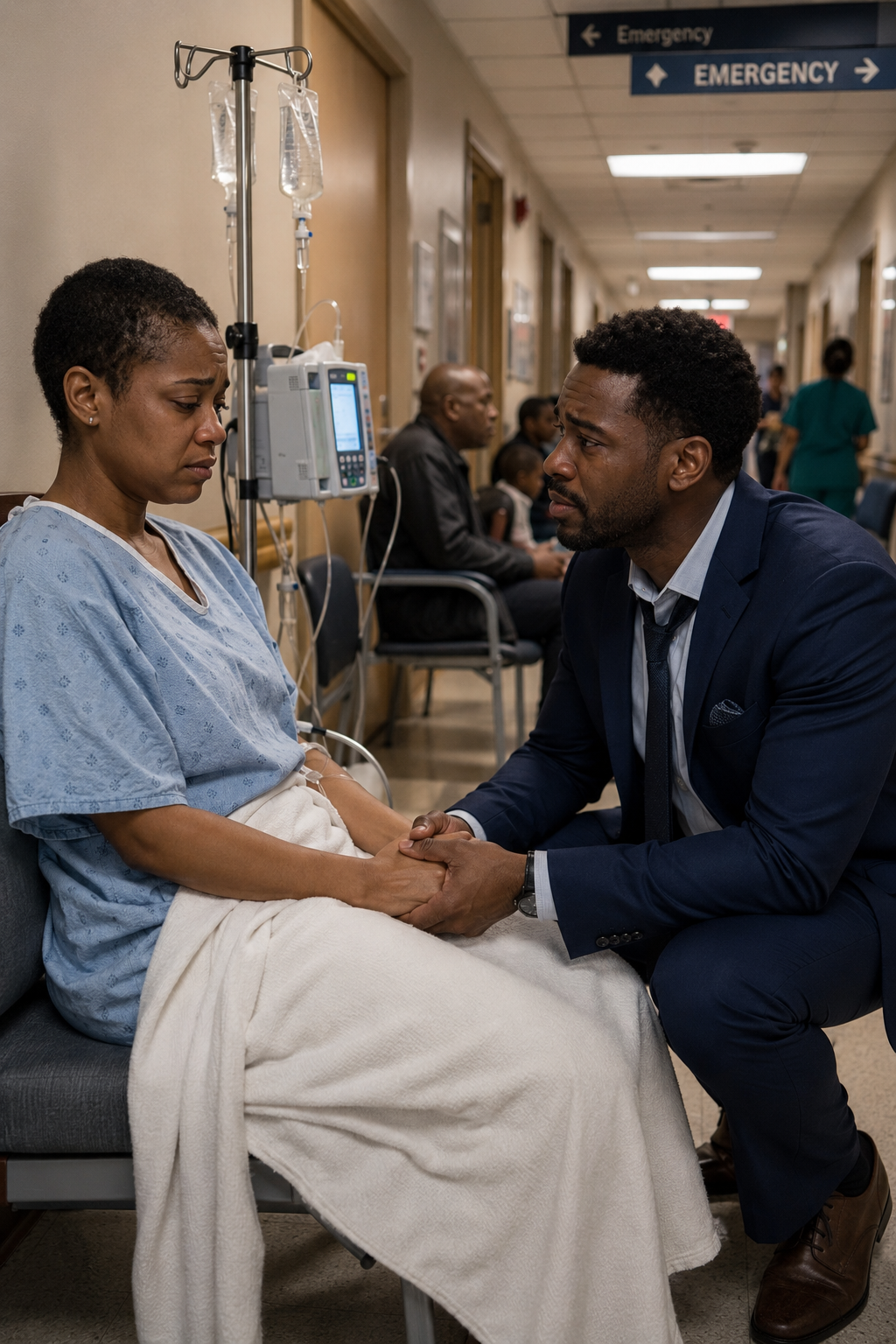 TWO MONTHS AFTER OUR DIVO:RCE, I WALKED INTO A HOSPITAL AND FOUND MY EX-WIFE SITTING ALONE IN THE CO:RRIDOR LOOKING LIKE SOMEONE WHO HAD BEEN QUIETLY CARRYING FAR MORE THAN I EVER REALIZED