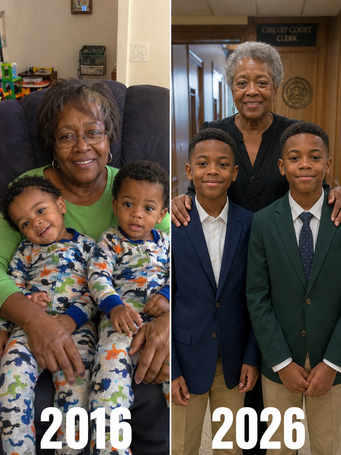 FOR TEN YEARS, I RAISED MY TWIN GRANDSONS ON MY OWN. THEN THEIR MOTHER RETURNED AND ASKED A JUD"GE TO GIVE THEM BACK. She thought the decision had already been made.  Then one of the boys stood up and said something nobody in that cou"rtroom was prepared to hear.