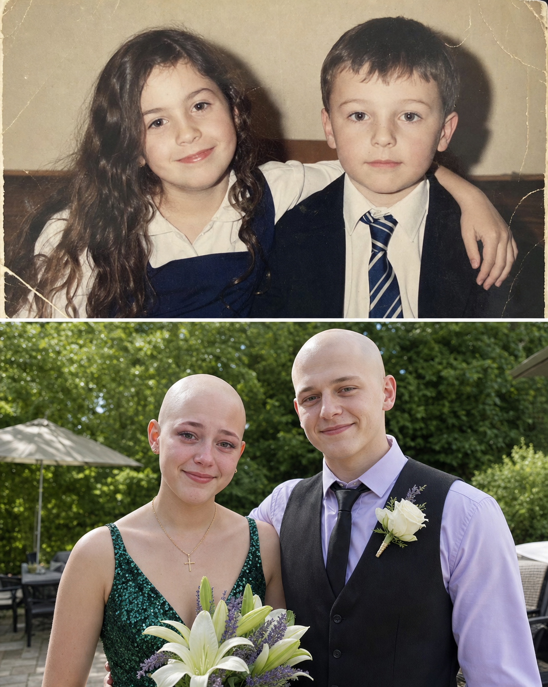 The night before my first chemot.herapy trea.tment, I almost skipped prom because I couldn't bear the thought of facing everyone's pity. Then my date walked onto the stage, shaved his head in front of the entire school, and set in motion something I never saw coming.