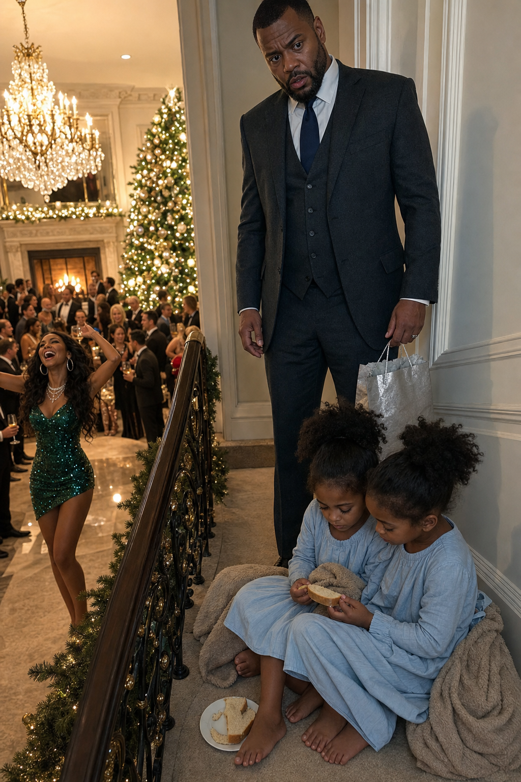The millionaire came home for Christmas and found his little daughters eating moldy bread while his new wife danced in diamonds downstairs - News top feed