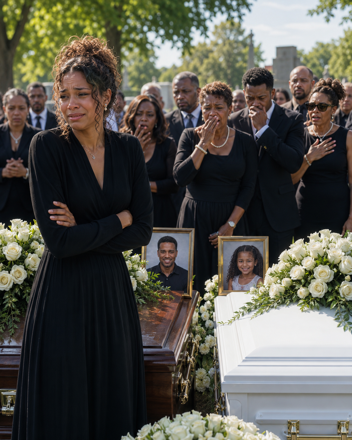 I buried my husband and seven-year-old daughter while my parents relaxed on a tropical beach with my brother, texting, “Their funeral isn’t important enough to ruin our vacation.” Just three days later, they knocked on my door demanding $40,000.