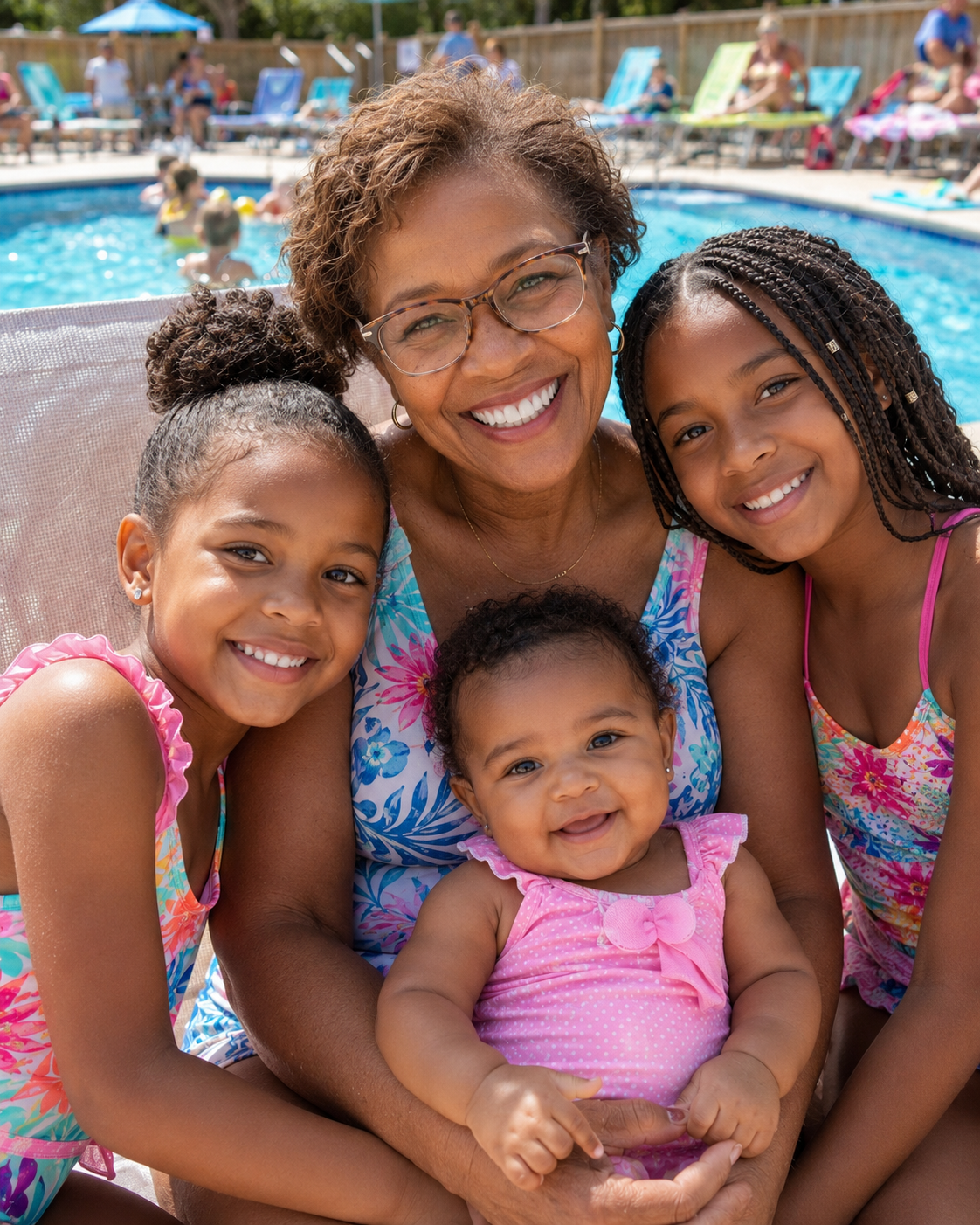 A rude man tried to kick me out of the pool because my 7-month-old granddaughter was crying — then a waiter walked over and handed him a gift he'd never forget.