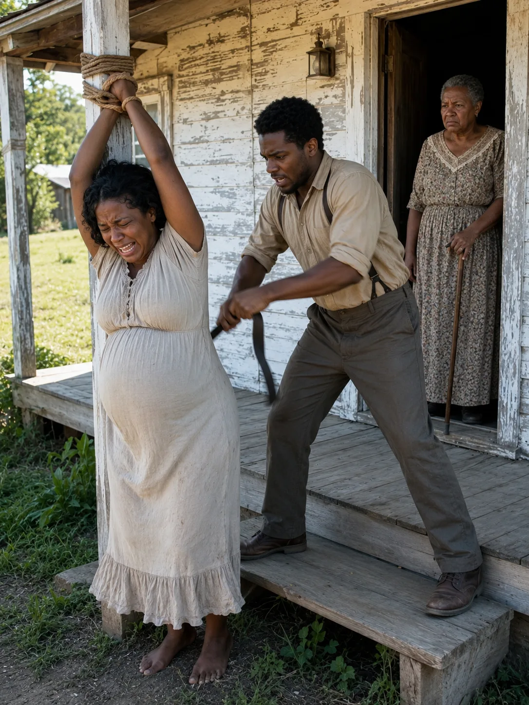 Every Morning at Our Run-Down Texas Rental, My Husband Forced Me Outside, Tied My Hands to a Porch Post, and abused My Pregnant Body While Shouting, “All You Give Me Are Worthless Daughters. You’re a Broken Wife!”