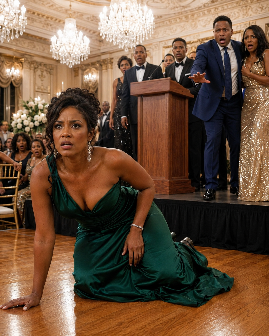 At my husband’s ceo ceremony, his secretary kissed him in front of 500 employees. When i told her to step away, my husband shoved me to the floor and shouted, “Know your place!” The room erupted in laughter. I stood up,