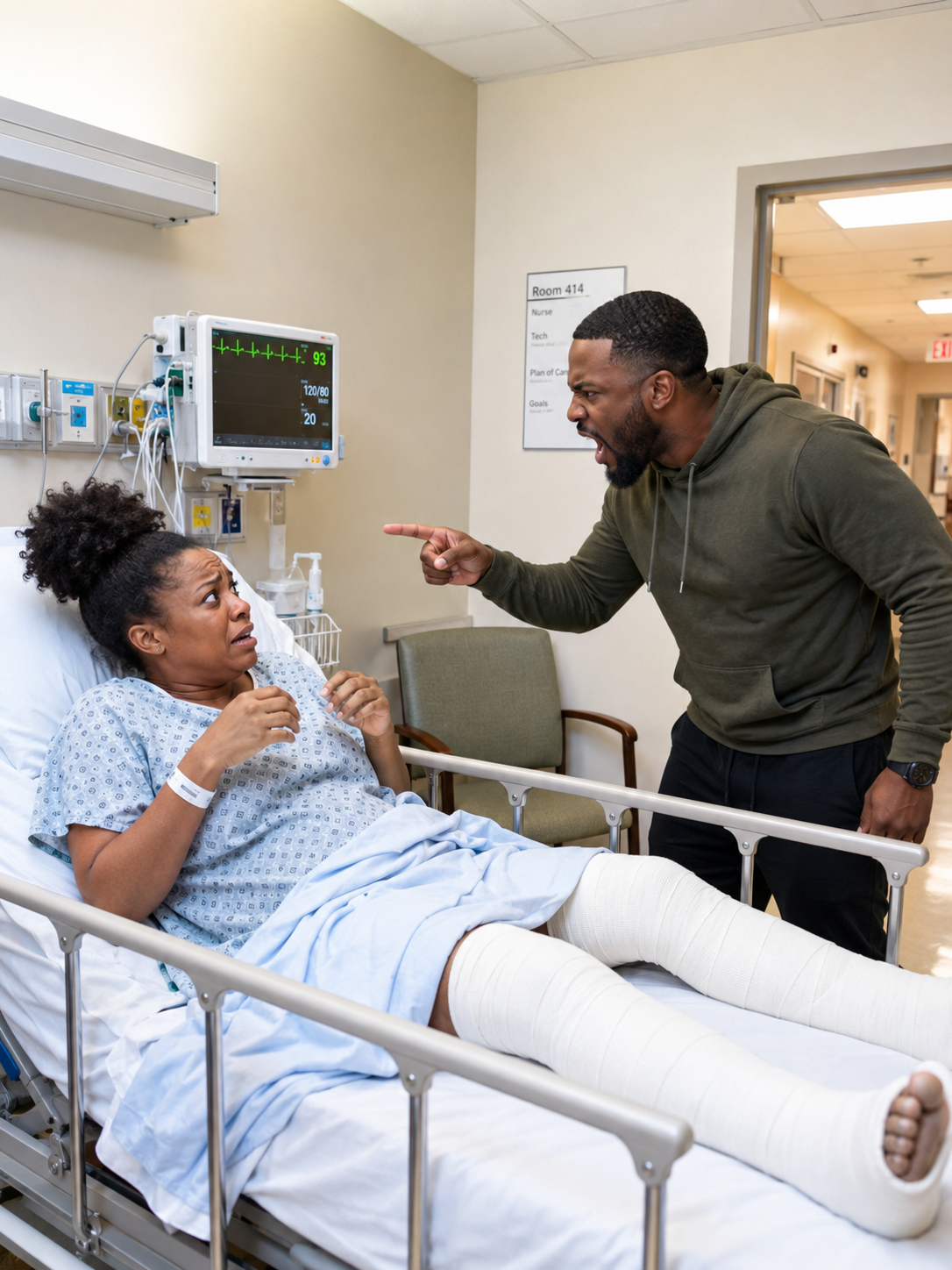 After a de.vas.ta.ting car cr@sh, I was taken directly to the hospital. My husband burst into my room, visibly furious. “I’ve had enough of this performance!” he shouted. “Get out of that bed. I’m not spending another dollar on you!” He grabbed my arm and tried to pull me off the mattress. When I refused to move, he struck my midsection with both hands. What happened next changed everything.