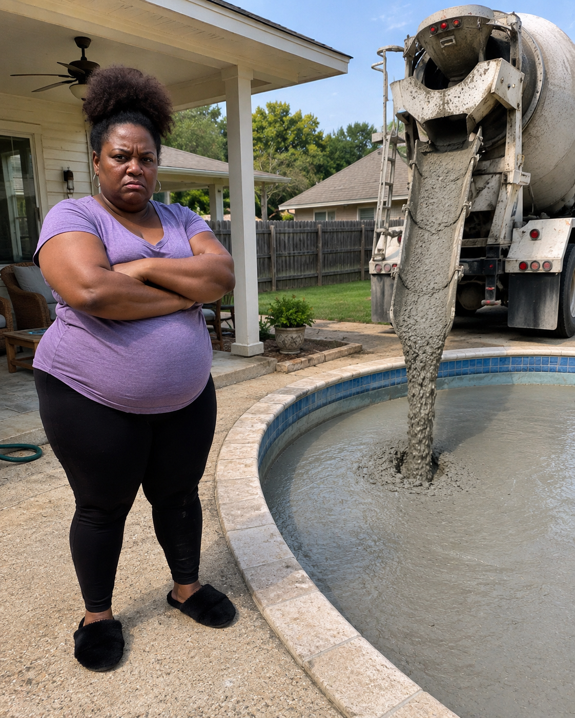 My Neighbor Filled My Pool With Concrete Because My Kids Were “Too Loud”—She Never Saw What Came Next.