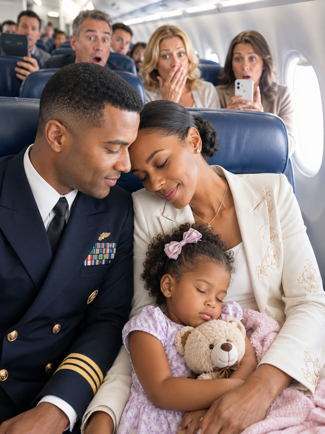 After My Divorce, I Pretended to Fall Asleep on a Coast Guard Commander’s Shoulder to Stop Passengers From Filming Him. Hours Later, My Ex Turned the Viral Photo Against Me—Until One Hidden Picture Exposed a Secret Connection He Never Wanted Me to Find.
