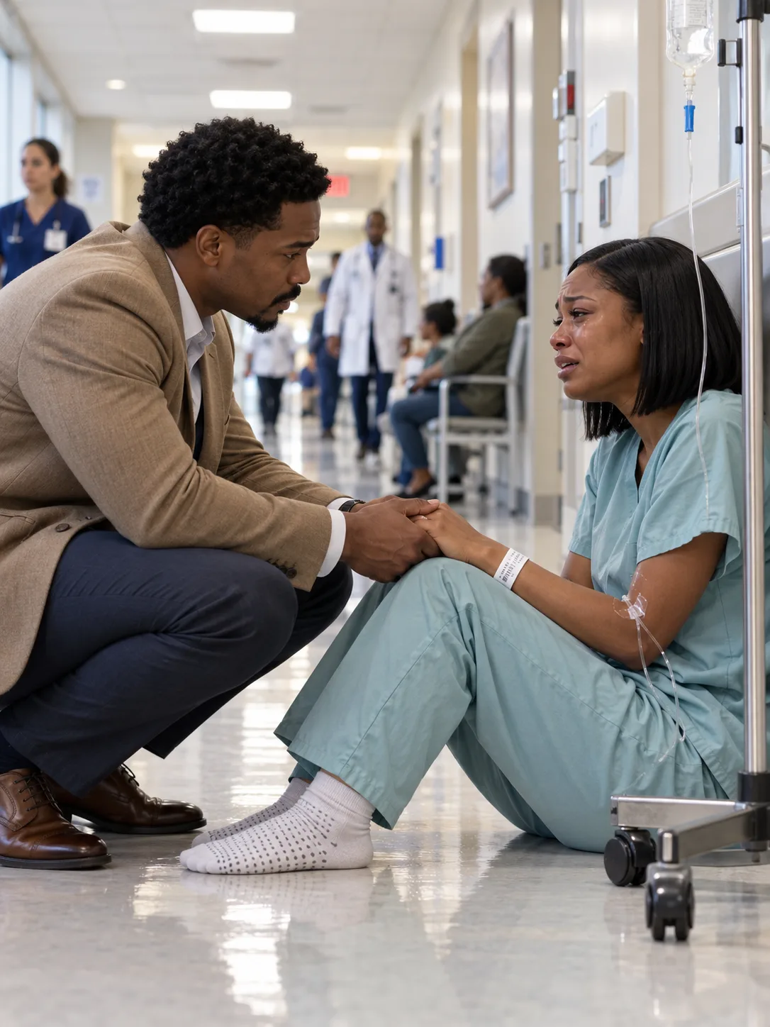 Two months after our divorce, I found my ex-wife sitting alone in a hosp*tal hallway, her hair cut short—and when I saw what she was hiding, my whole world fell apart.