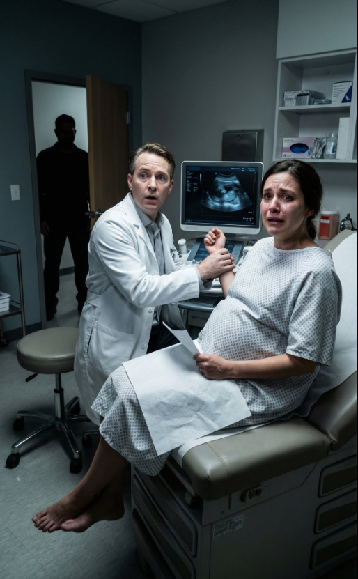 I lay back on the exam table, trying to laugh off my nerves—until the doctor went pale. He stared at the ultrasound screen, then grabbed my wrist. “Listen to me,” he whispered, voice shaking. “You need to divorce him. Today.” I blinked. “What are you talking about? That’s my husband.”