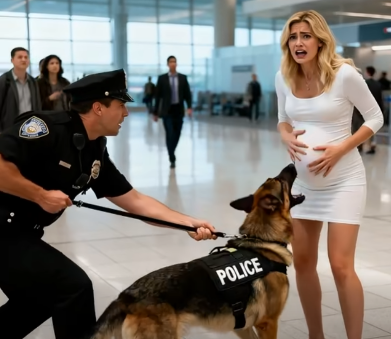 The dog’s bark cut through Terminal C like a siren.