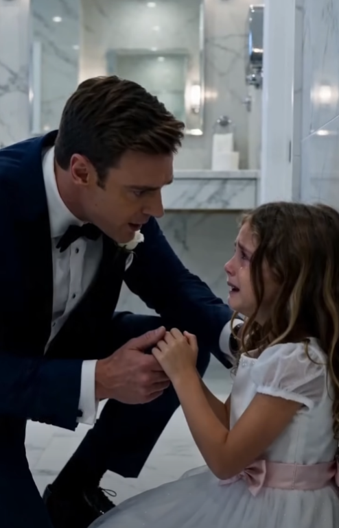 Minutes before his wedding, the groom found a little girl crying alone in the bathroom.