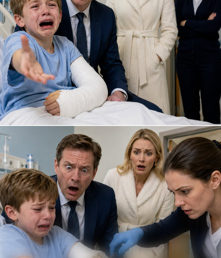 “Cut it off my arm!” I screamed, sobbing so hard I could barely breathe. My father thought I was losing my mind, and my stepmother smiled like she had already won. But when my babysitter cracked open the cast she was never supposed to touch, something horrible fell out—something alive. That was the night we discovered her revenge was colder, crueler, and far more planned than anyone imagined. “Cut it off my arm!” Noah screamed, his small body shaking so hard the hospital bed rattled. “Please, Dad, cut it off!”