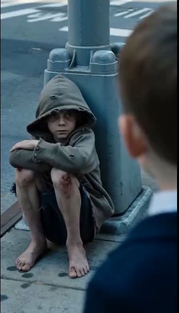 “Mom… that kid…” The woman almost kept walking.