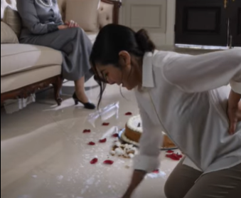 He Ignored The Ruined Cake And Spilled Water Dropping Instantly Beside His Weeping Wife To Examine The Red Marks On Her Wrist