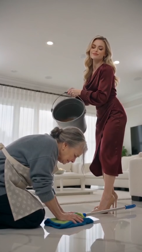 Returning Home From The USA Wearing A Navy Coat I Discovered My Wife Forcing My Elderly Mother To Scrub Floors As A Ma