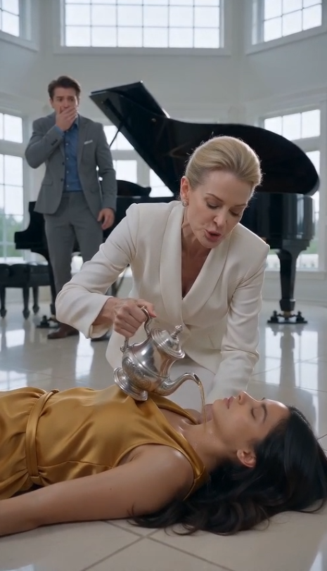 She poured tea over her unconscious daughter-in-law, unaware that every move was being recorded.