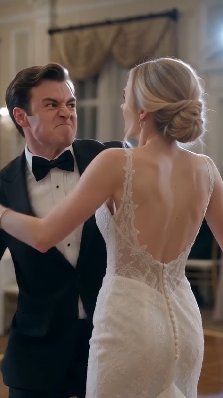 During the dance, the groom suddenly shoved the bride so hard that she fell to the floor — everyone was horrified when they realized what had really happened