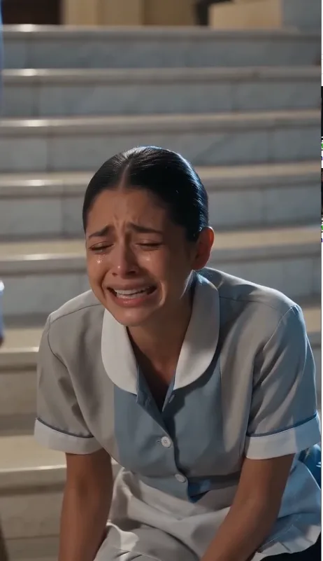 A crying maid is falsely accused, but the man holds up a phone showing a video that changes everything