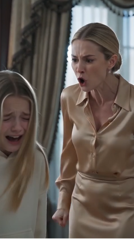 The mother slapped her daughter for walking into the room without knocking.  Sobbing uncontrollably, the little girl grabbed the expensive sofa throw and yanked it away with all her strength.  Then something completely unexpected happened.