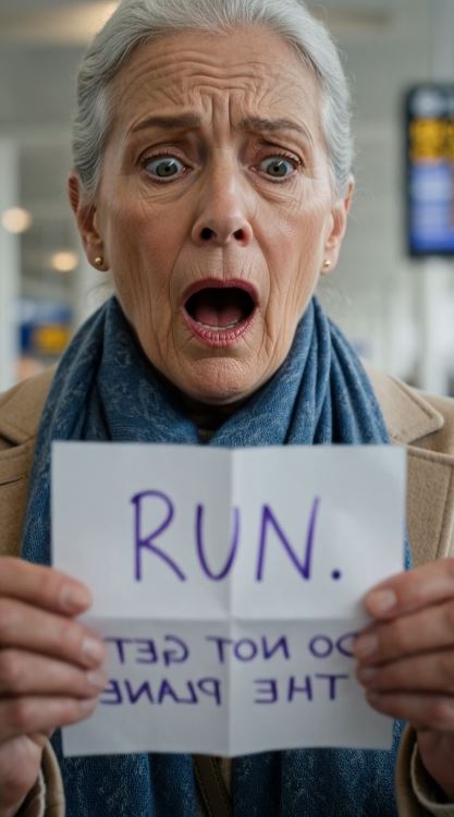 MY SON WAS TAKING ME TO FRANCE FOR MY RETIREMENT, AND AT THE AIRPORT, MY 8-YEAR-OLD GRANDDAUGHTER SLIPPED A PIECE OF PAPER INTO MY HAND THAT SAID: “RUN.” I FAKED A STOMACH ACHE AND WALKED AWAY FROM THE GATE
