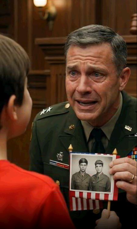 The entire courtroom paralyzed as a ten-year-old orphan pointed at a ruthless veteran and dropped a terrifying biological bombshell about the phantom brother everyone thought was dead.