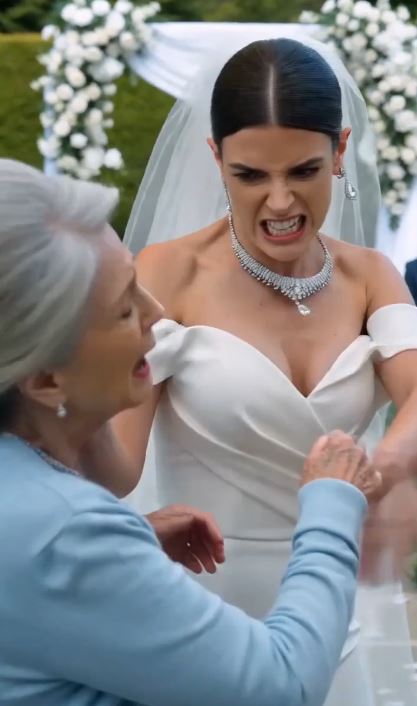 The bride pushed a woman to the ground, completely unaware she had just destroyed her family's future in front of a superpower.