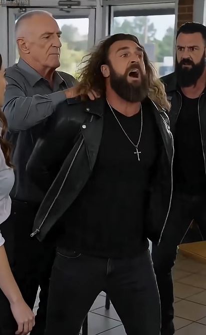 The old man murmured right before breaking the biker's fist and unleashing an unnatural, terrifying power inside the neon-lit diner.