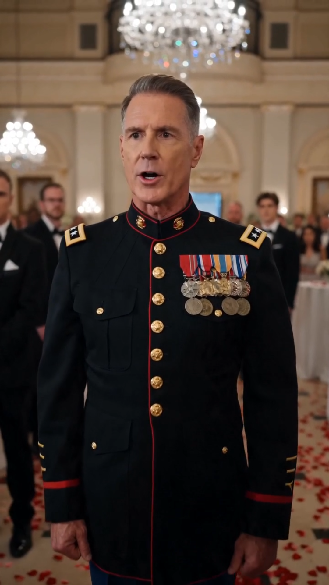 THE GROOM THREW HIS BRIDE TO THE FLOOR… THEN HER MILITARY COMMANDER FATHER WALKED IN