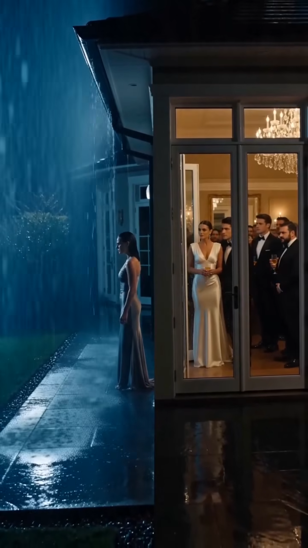 They Threw Her Into the Rain at the Engagement Party — Then the Real Owner of the Emerald Ring Walked In