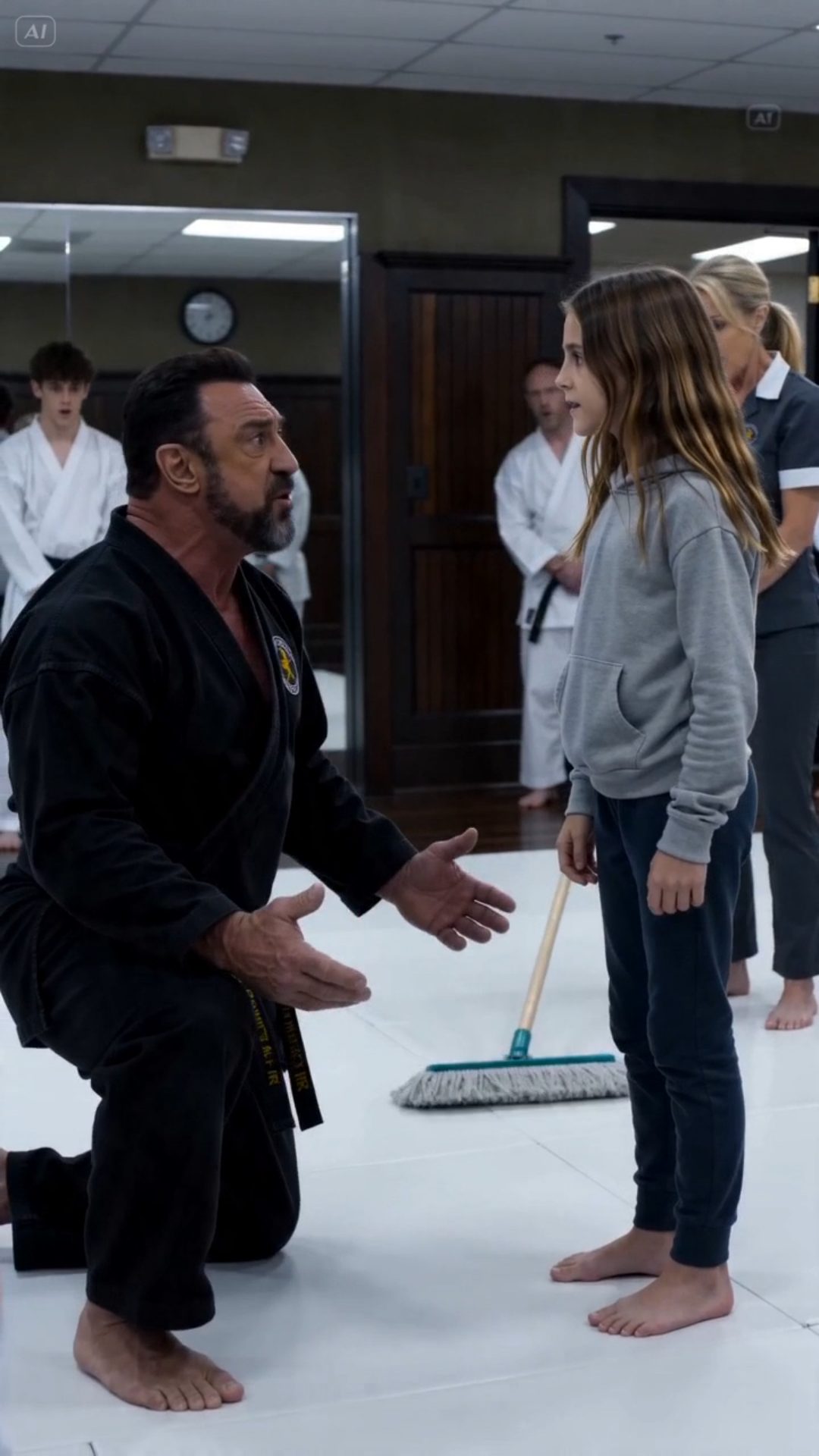 The Cleaner’s Child Walked Onto the Mat — And Her First Move Changed the Entire Dojo