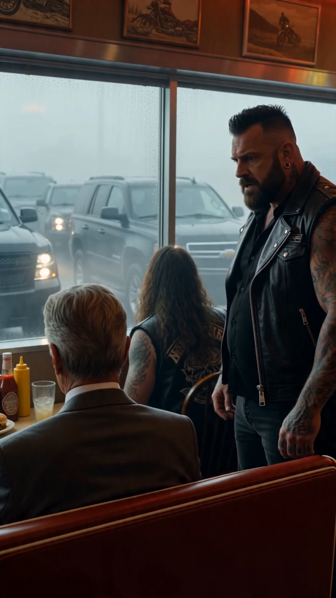 The Biker Laughed at the Old Man’s Cane — Until the SUVs Arrived