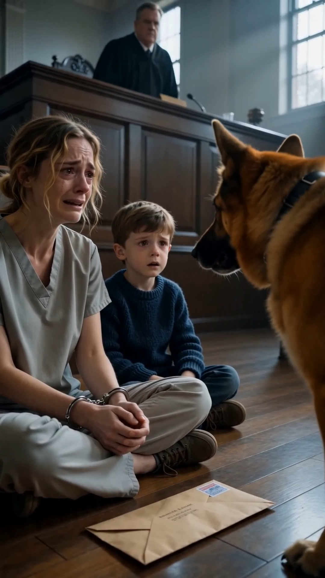 THE DOG WALKED INTO COURT WITH AN ENVELOPE IN HIS MOUTH… AND SAVED AN INNOCENT MOTHER FROM TEN YEARS IN PRISON