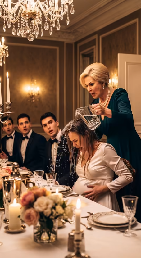 I drove forty minutes for Sunday lunch, seven months pregnant, only to find my seat taken by my husband's mistress. 'Use the side door,' my mother-in-law snapped-then dumped ice water over me as everyone watched. Even my husband said nothing. But when I whispered, 'Reed... come get me,' I had no idea that one call would expose seven months of lies-and destroy everything they thought they controlled.