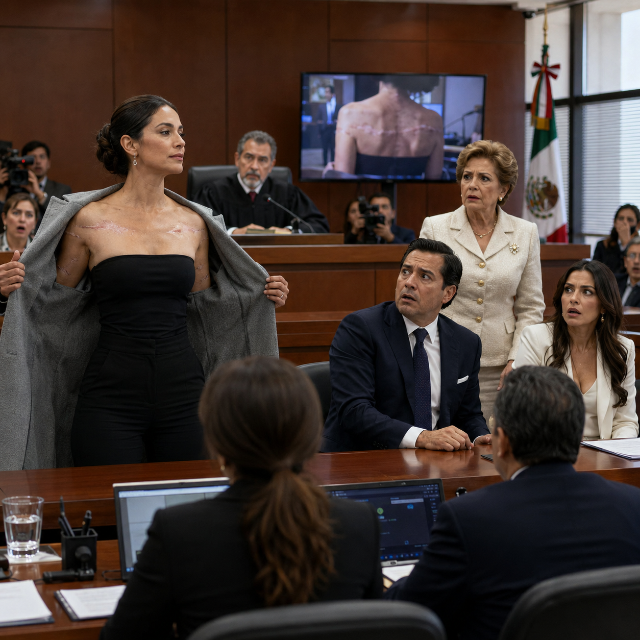En pleno juicio, su esposo se burló de ella diciendo “ya no tienes nada”, pero al quitarse el abrigo mostró las cicatrices y reveló quién era la verdadera dueña del imperio médico