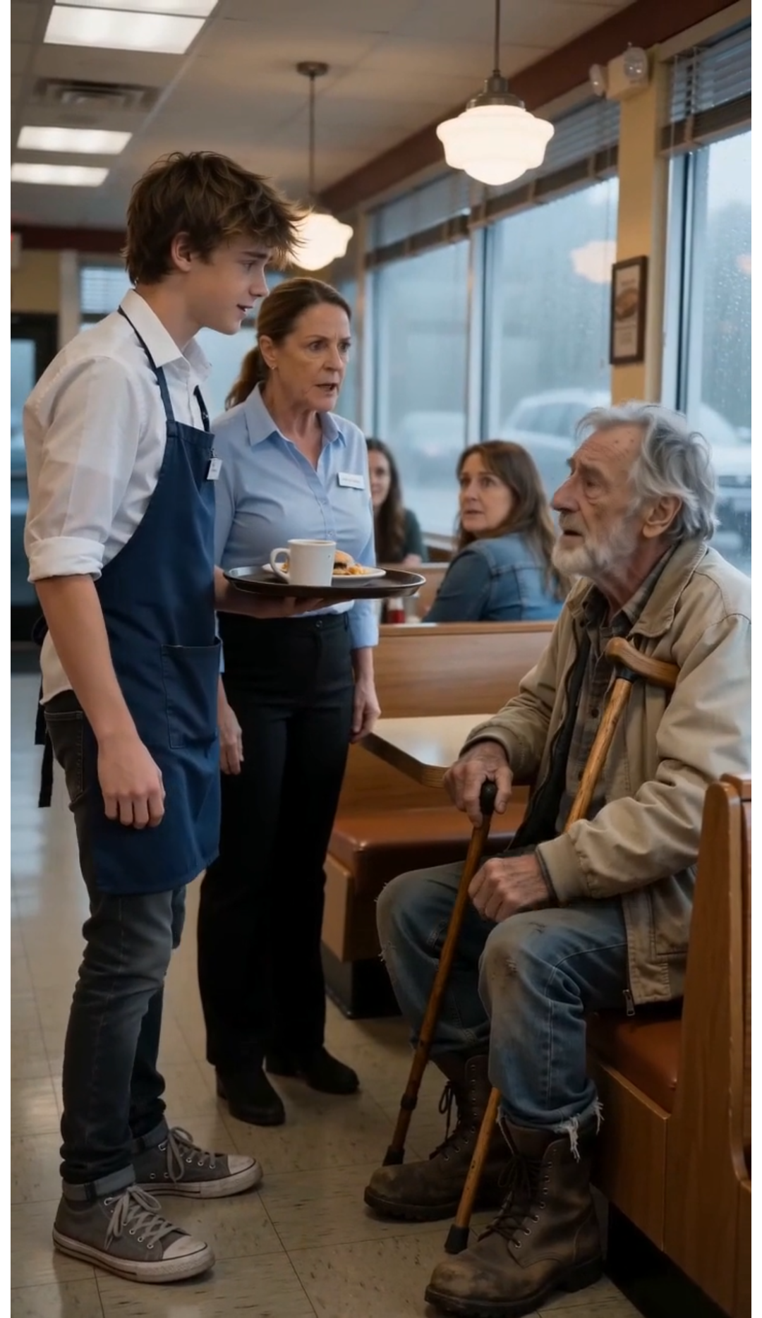 Lo Despidieron Por Pagar El Desayuno De Un Anciano… Sin Saber Que Era El Dueño Del Diner