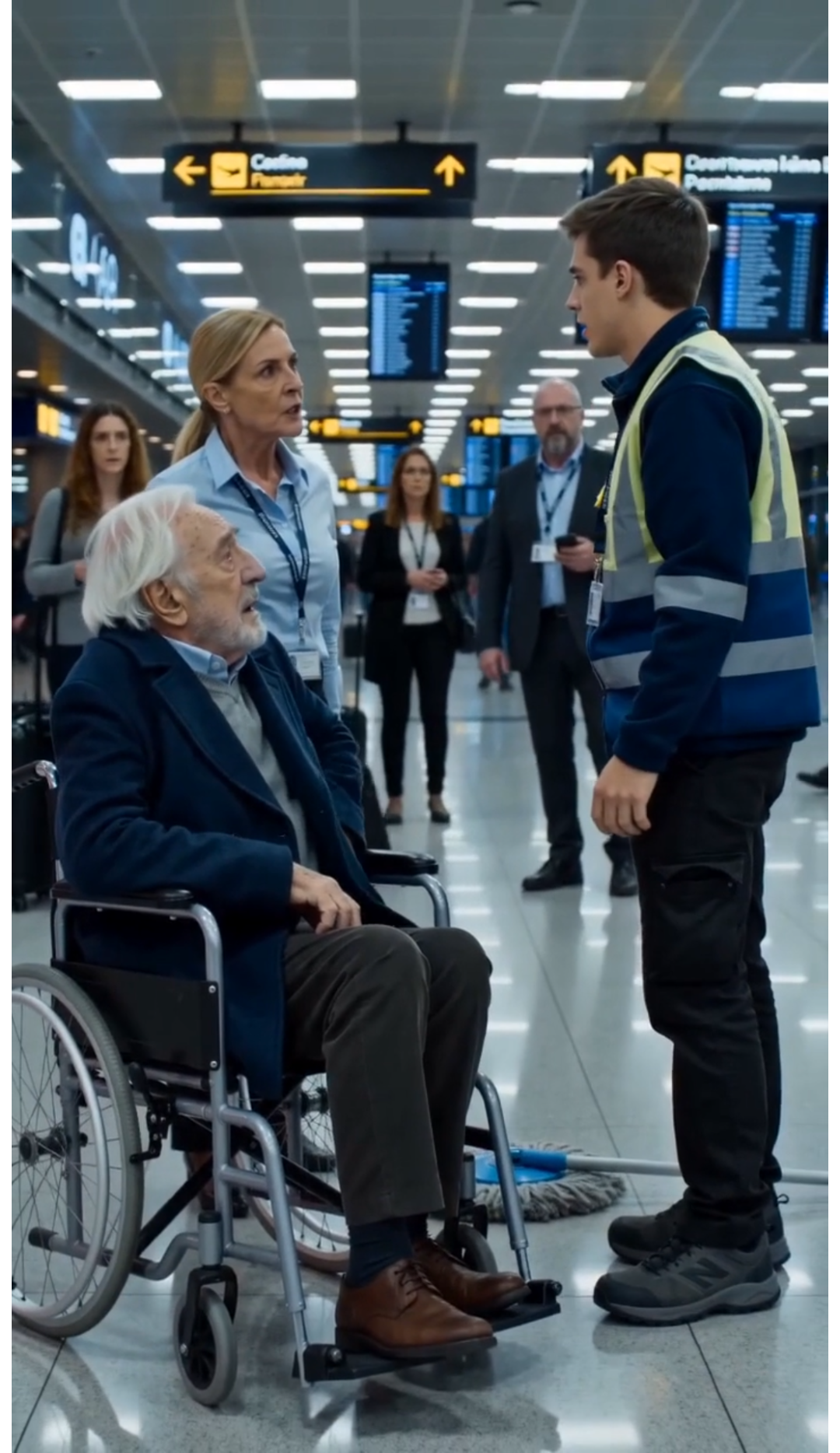 Lo Despidieron Por Empujar Una Silla De Ruedas… Sin Saber Que El Anciano Controlaba Todo El Aeropuerto