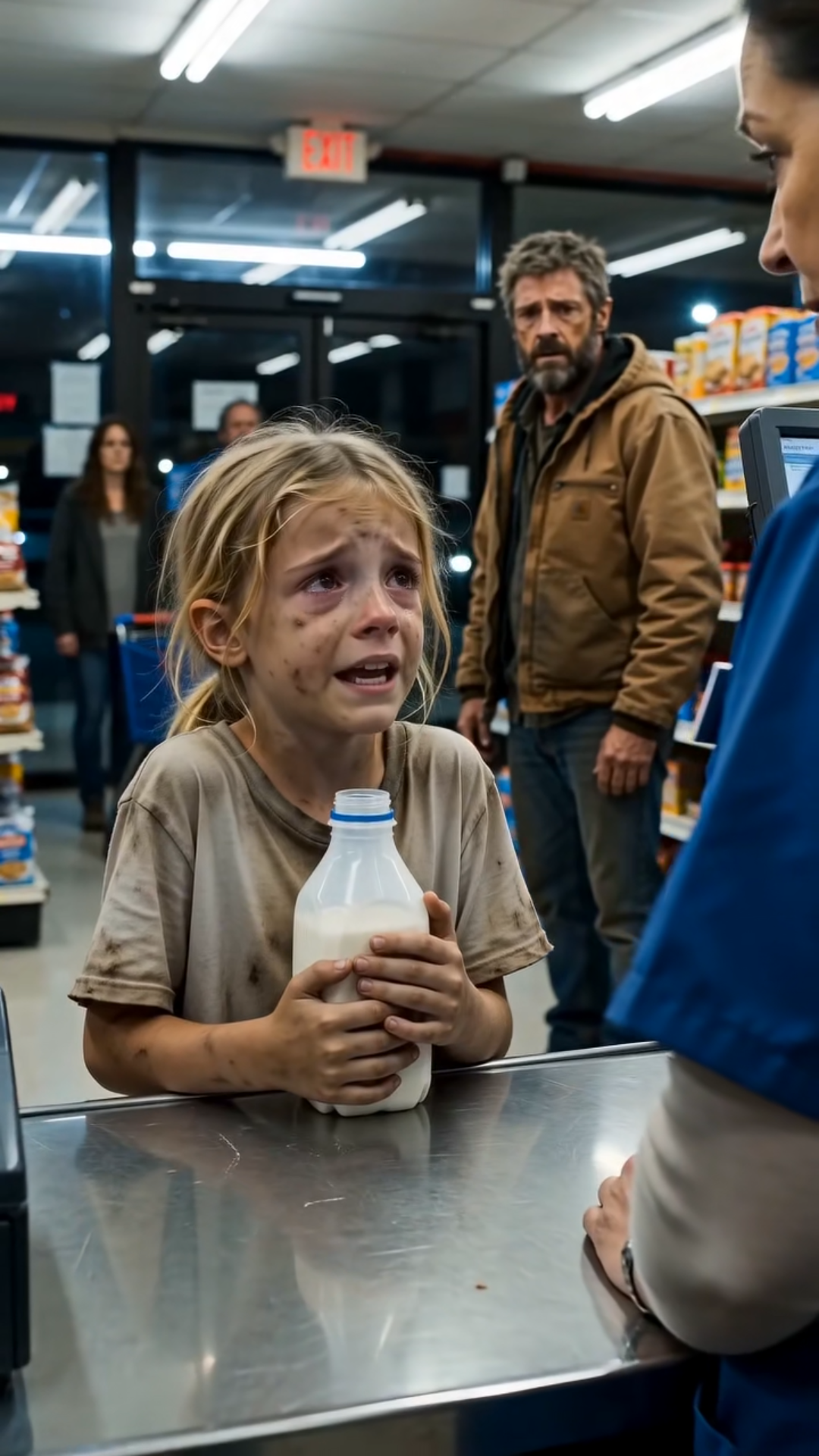 La Niña Pidió Pagar La Leche Mañana… Y Un Hombre Reconoció El Nombre De Su Madre
