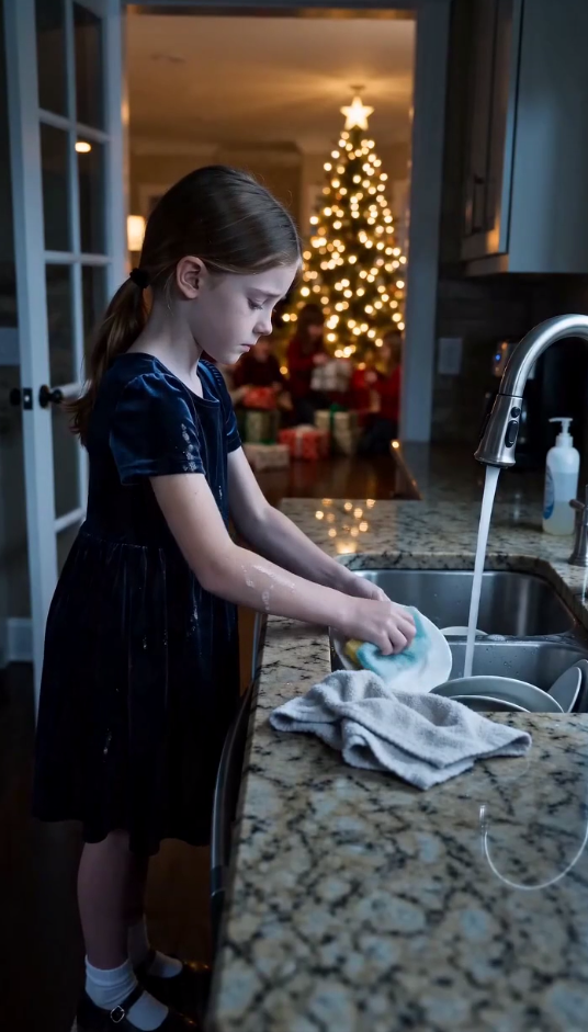 “La Navidad en la Mansión Whitmore: La Niña que Lavaba Platos y la Verdad que Rompió a la Familia”