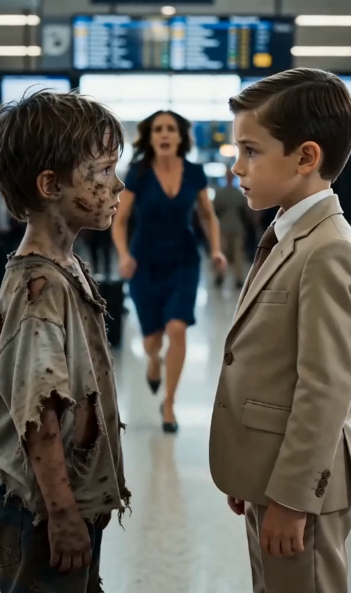 “Dos Niños Idénticos Se Encontraron Por Casualidad En Un Aeropuerto… Pero La Placa Que Uno Llevaba Al Cuello Obligó A Su Madre A Confesar El Secreto Más Oscuro De Su Familia”