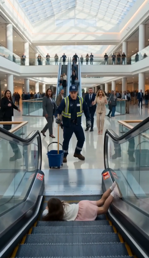 Despidieron al Conserje por Salvar a una Niña Atrapada en la Escalera Mecánica… Sin Saber que su Madre Era la Mujer Más Poderosa del Centro Comercial