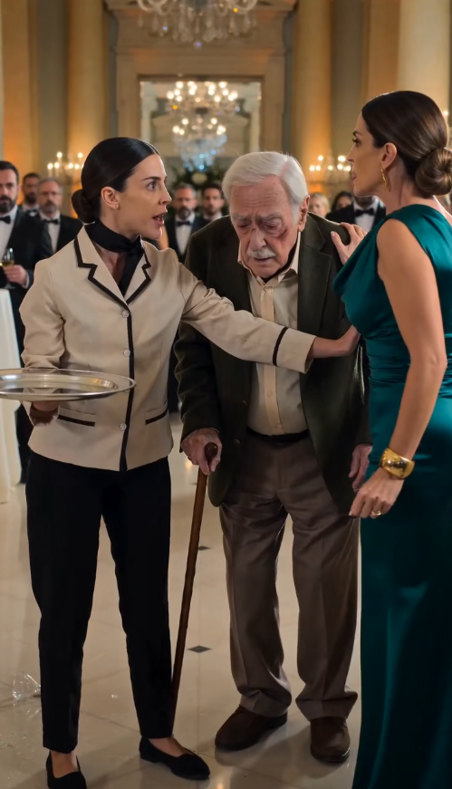 Una Mujer Rica Abofeteó a un Anciano en una Gala… Pero Tres Oficiales Entraron, lo Saludaron como General y Revelaron un Secreto que su Propio Hijo Había Ocultado