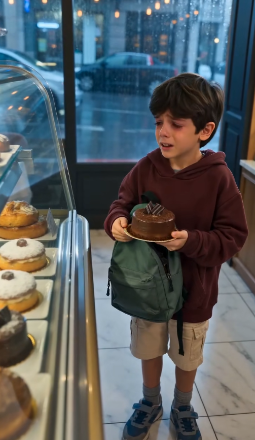 El chico que no podía pagar su pastel… hasta que su padre puso una tarjeta negra sobre el mostrador