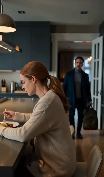 LA OBLIGARON A CENAR SOLA EN LA COCINA EN NAVIDAD… HASTA QUE SU MARIDO VIO LA SILLA VACÍA Y SU PADRE REVELÓ UNA FOTO DE HACE TREINTA AÑOS