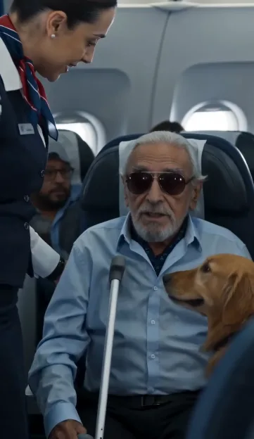 ¡UNA MUJER RICA EXIGIÓ QUE BAJARAN A UN PERRO DEL AVIÓN… PERO CUANDO SU DUEÑO SE LEVANTÓ, LA AZAFATA REVELÓ UNA VERDAD QUE LA DEJÓ SIN PALABRAS!