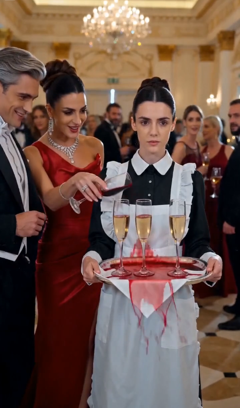 La Sirvienta Sostenía una Bandeja de Champán… Hasta Que un Hombre la Llamó “Princesa Elena”