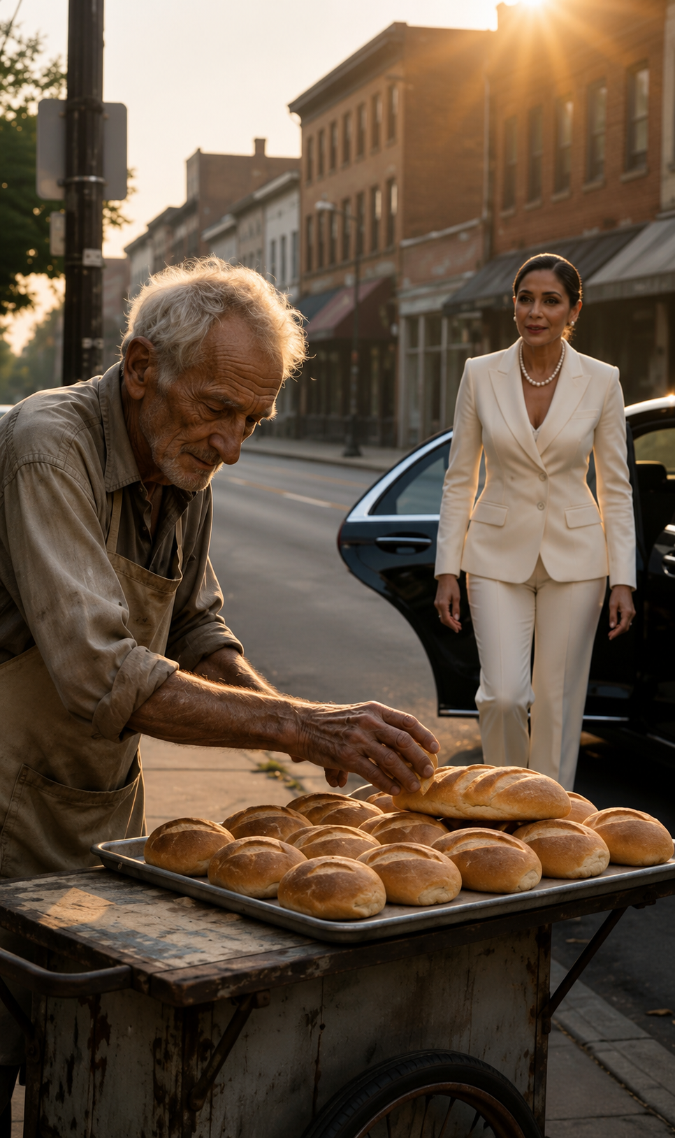 The Billionaire Woman Returned To The Old Bread Seller Who Once Saved Her From Starvation