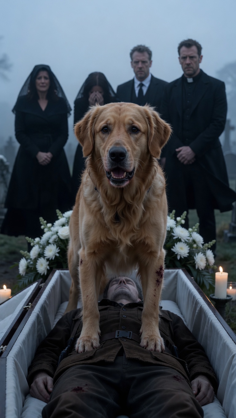 A Golden Retriever Refused To Leave His Owner’s Coffin… Then The Truth Terrified Everyone