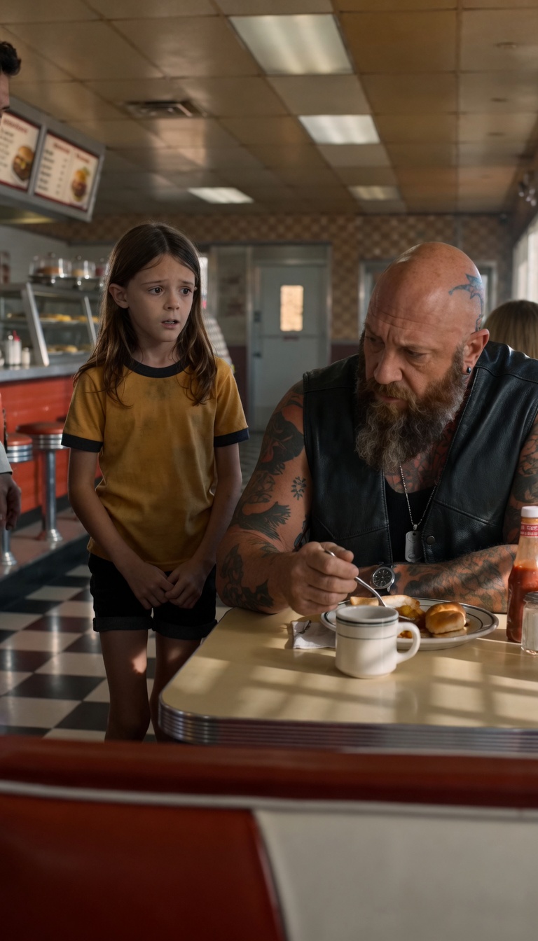 The Little Girl Ran To The Most Dangerous Man In The Diner… And Begged Him To Save Her