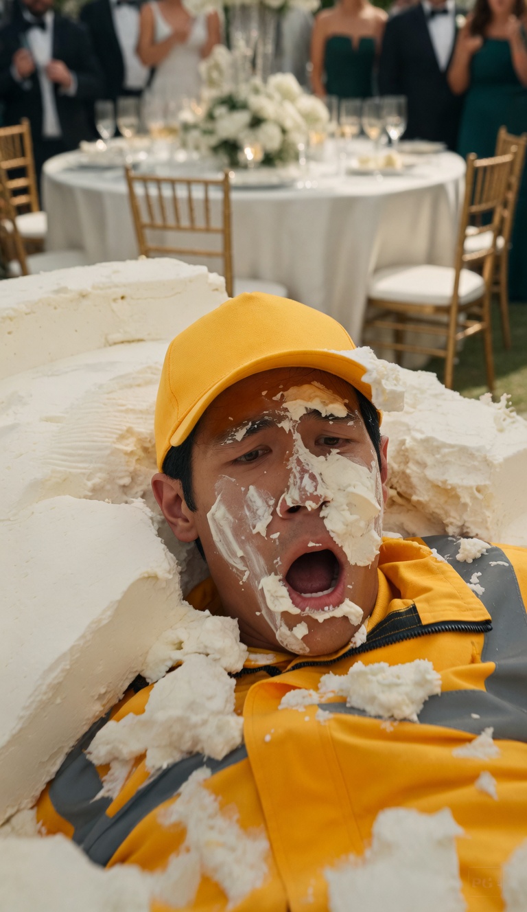 The Delivery Driver Stood Up From The Ruined Cake… And Silenced The Entire Wedding